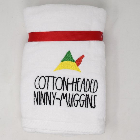 Rae Dunn Elf Cotton Headed Ninny Muggins Hand Towels Set of 2 New Cotton White - Picture 2 of 13